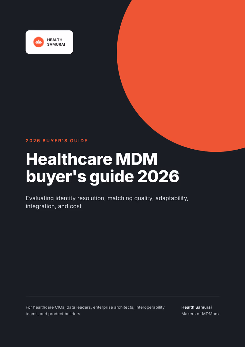 Healthcare MDM buyer's guide 2026 PDF cover