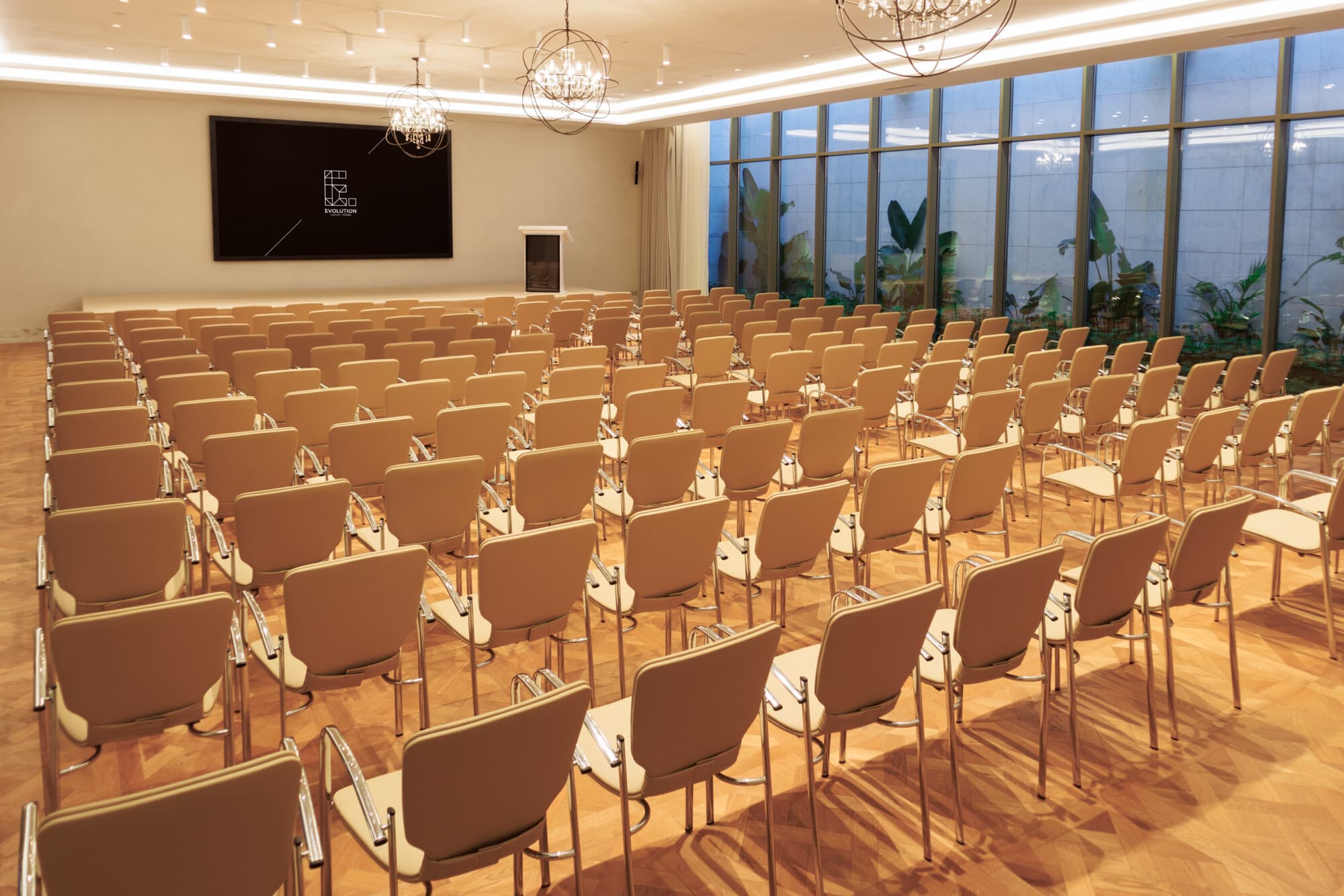 The Social Room at Evolution Cascais-Estoril with LED wall