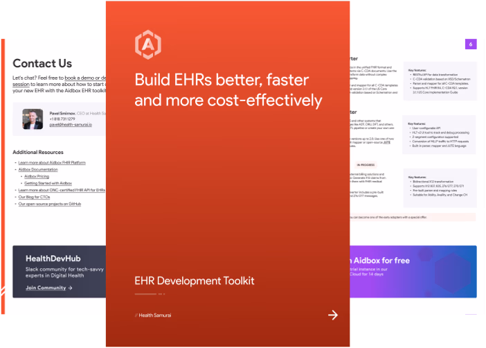 EHR Development Toolkit brochure