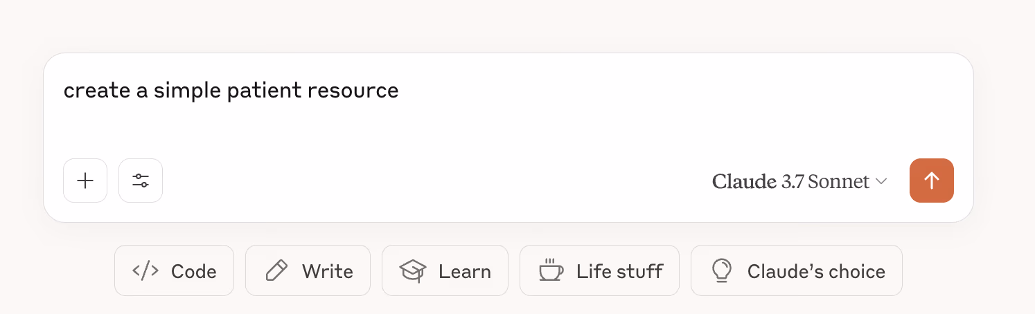 create patient in MCP FHIR Server