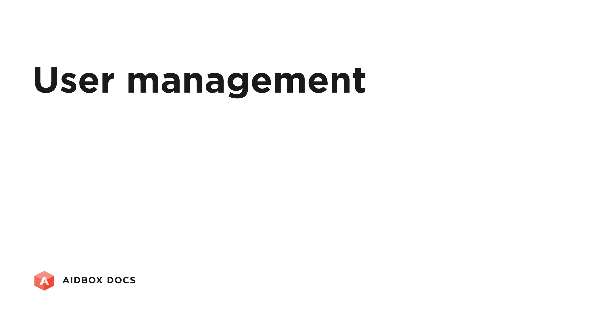 User management | Aidbox Docs