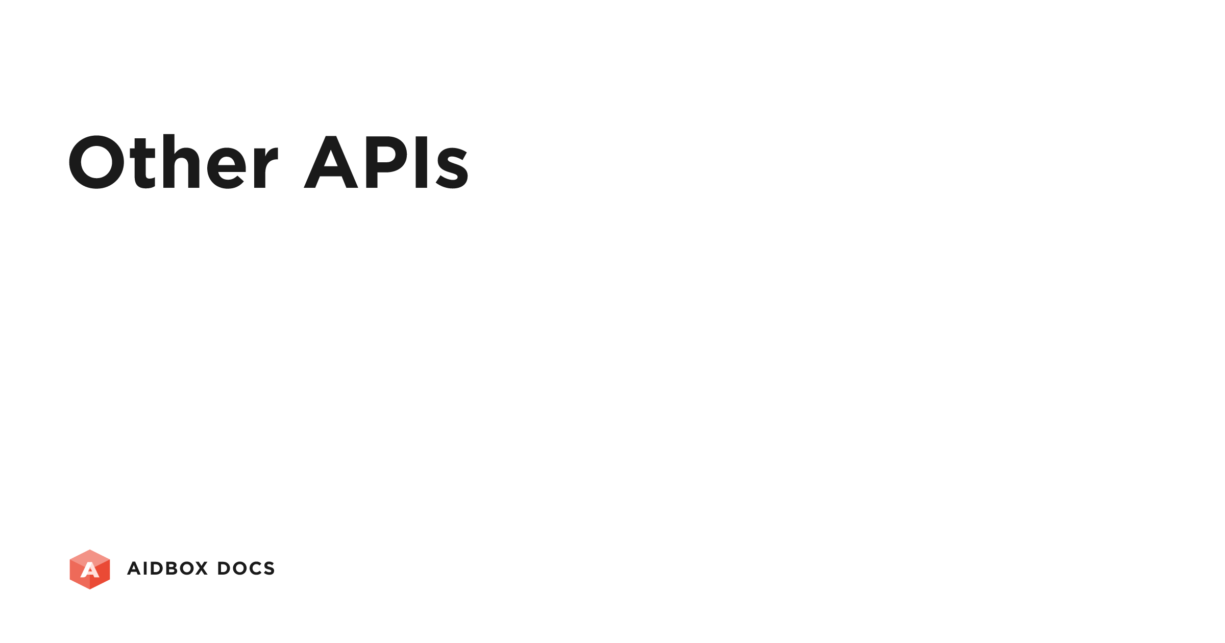 Other APIs | Aidbox Docs