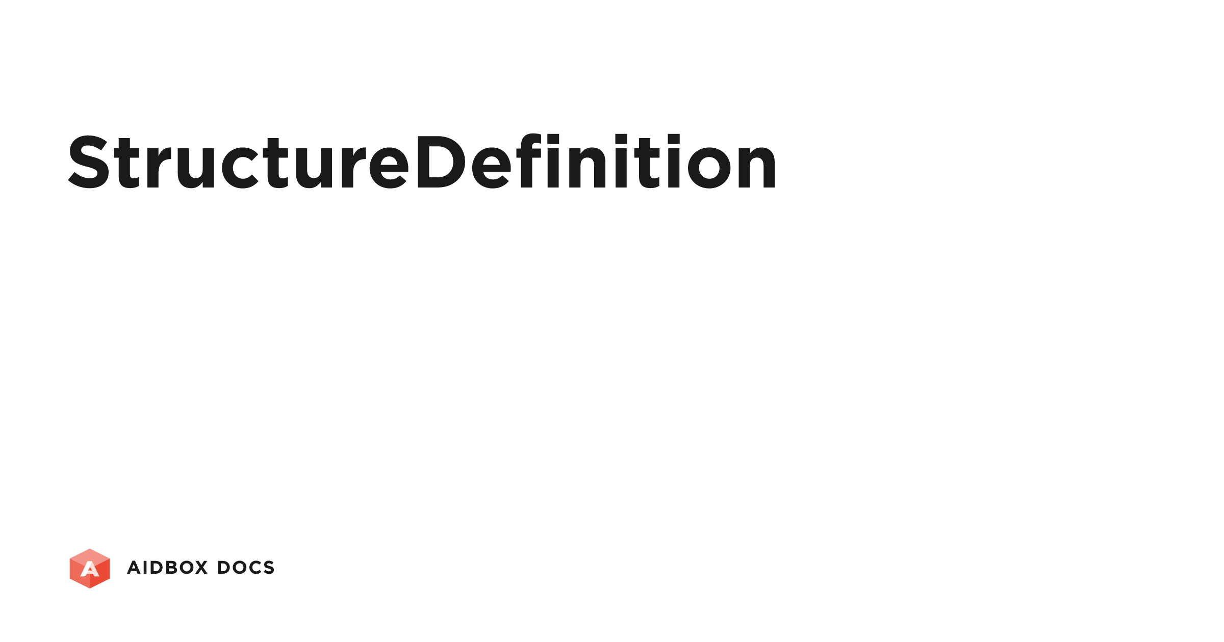 StructureDefinition | Aidbox Docs