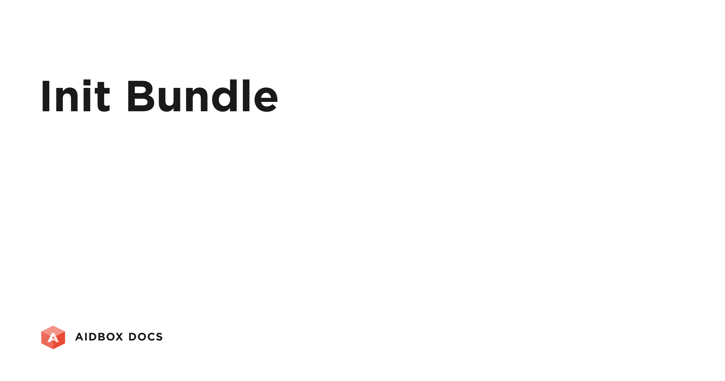 Init Bundle | Aidbox Docs