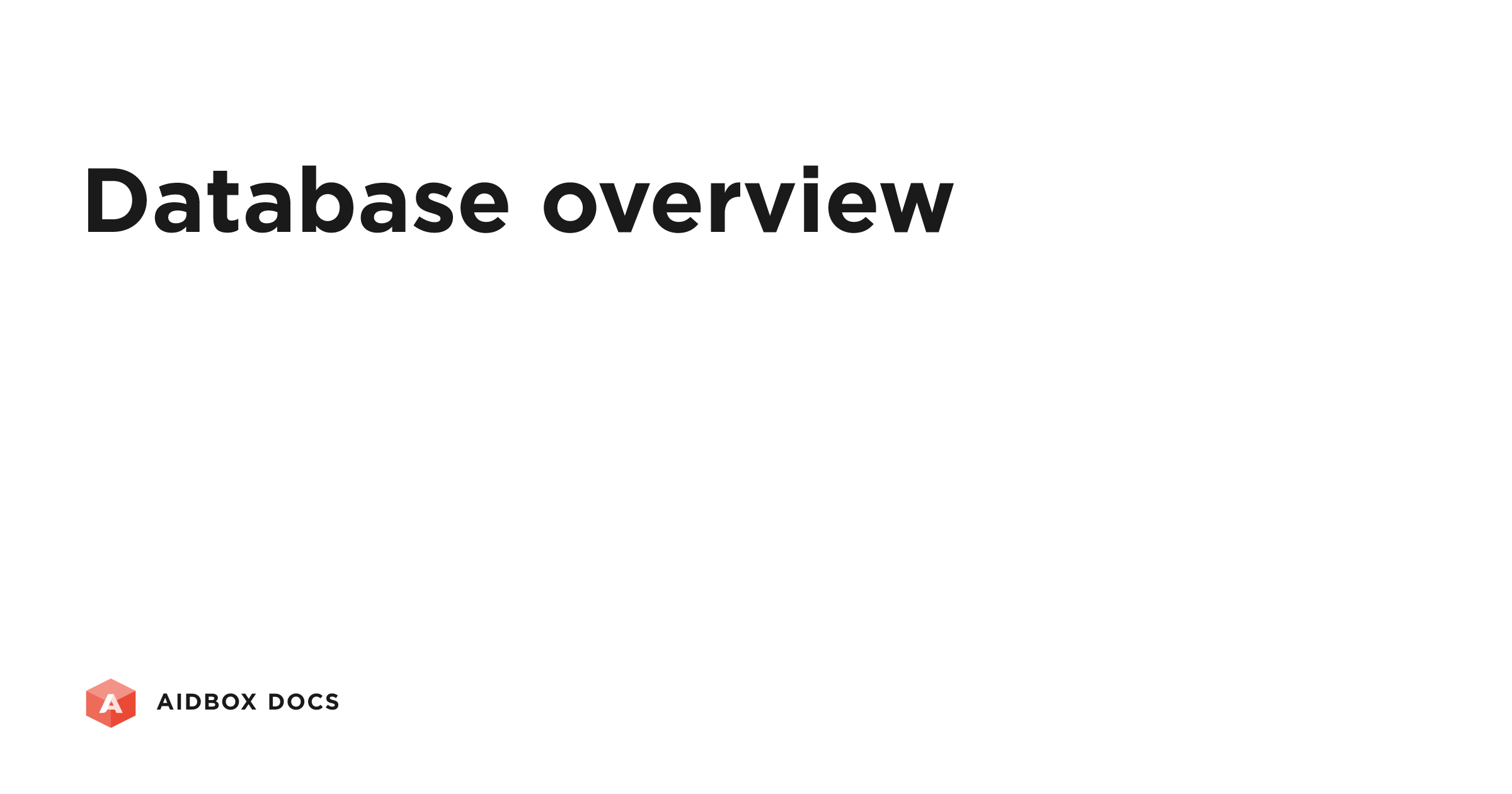 Database overview | Aidbox Docs