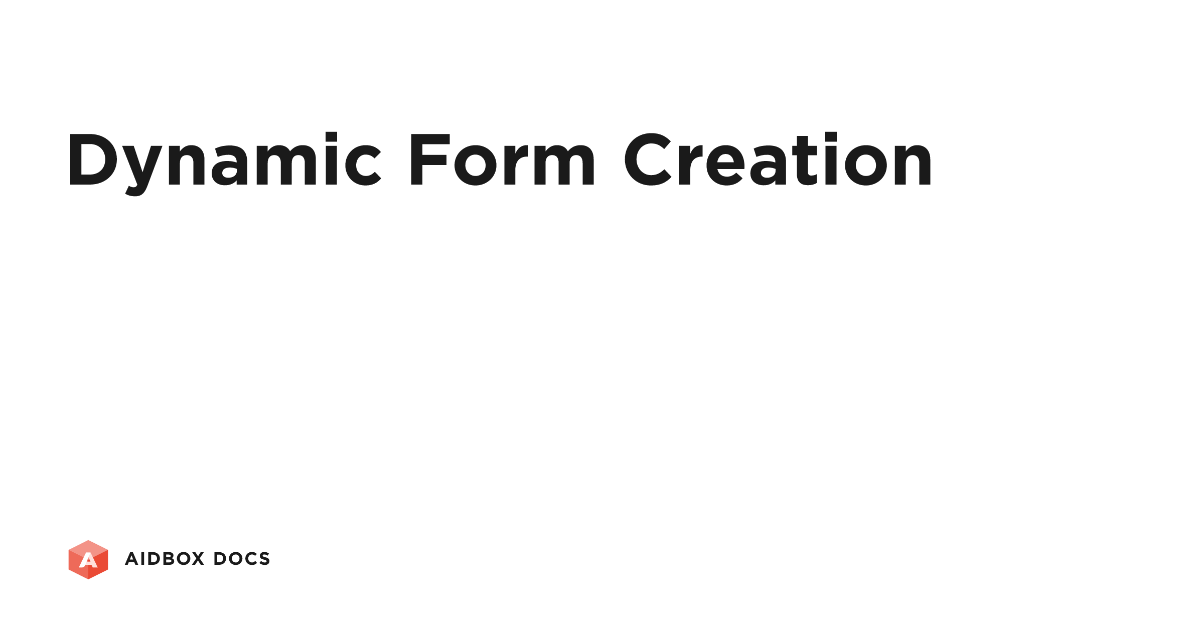 How to create a dynamic form | Aidbox Docs