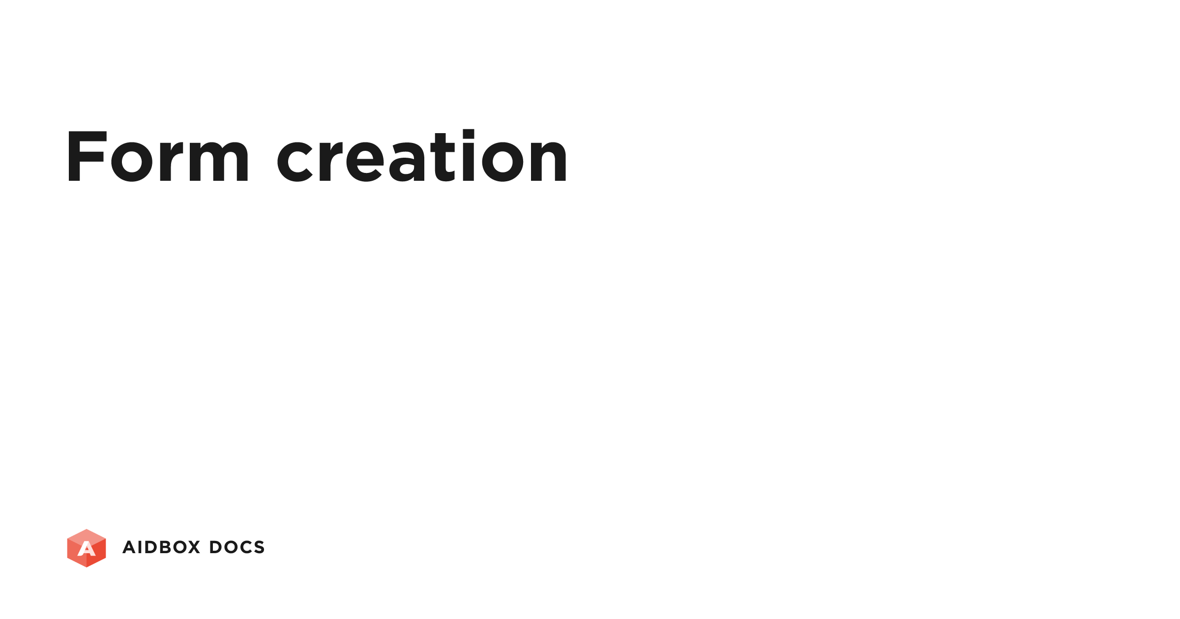 Form creation | Aidbox Docs