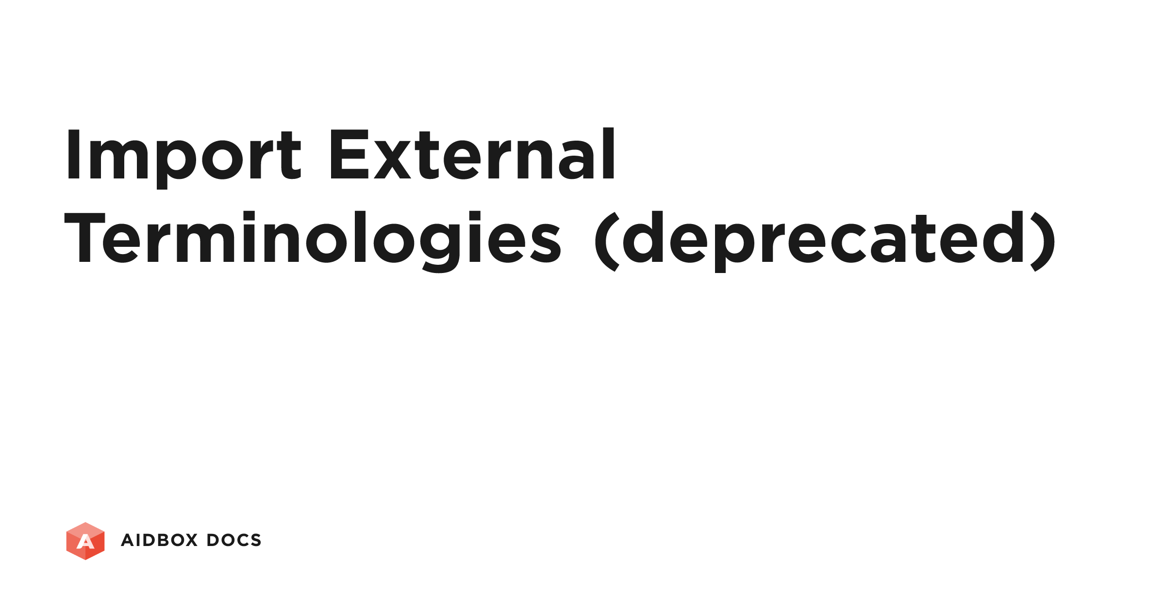 Import External Terminologies (deprecated) | Aidbox Docs