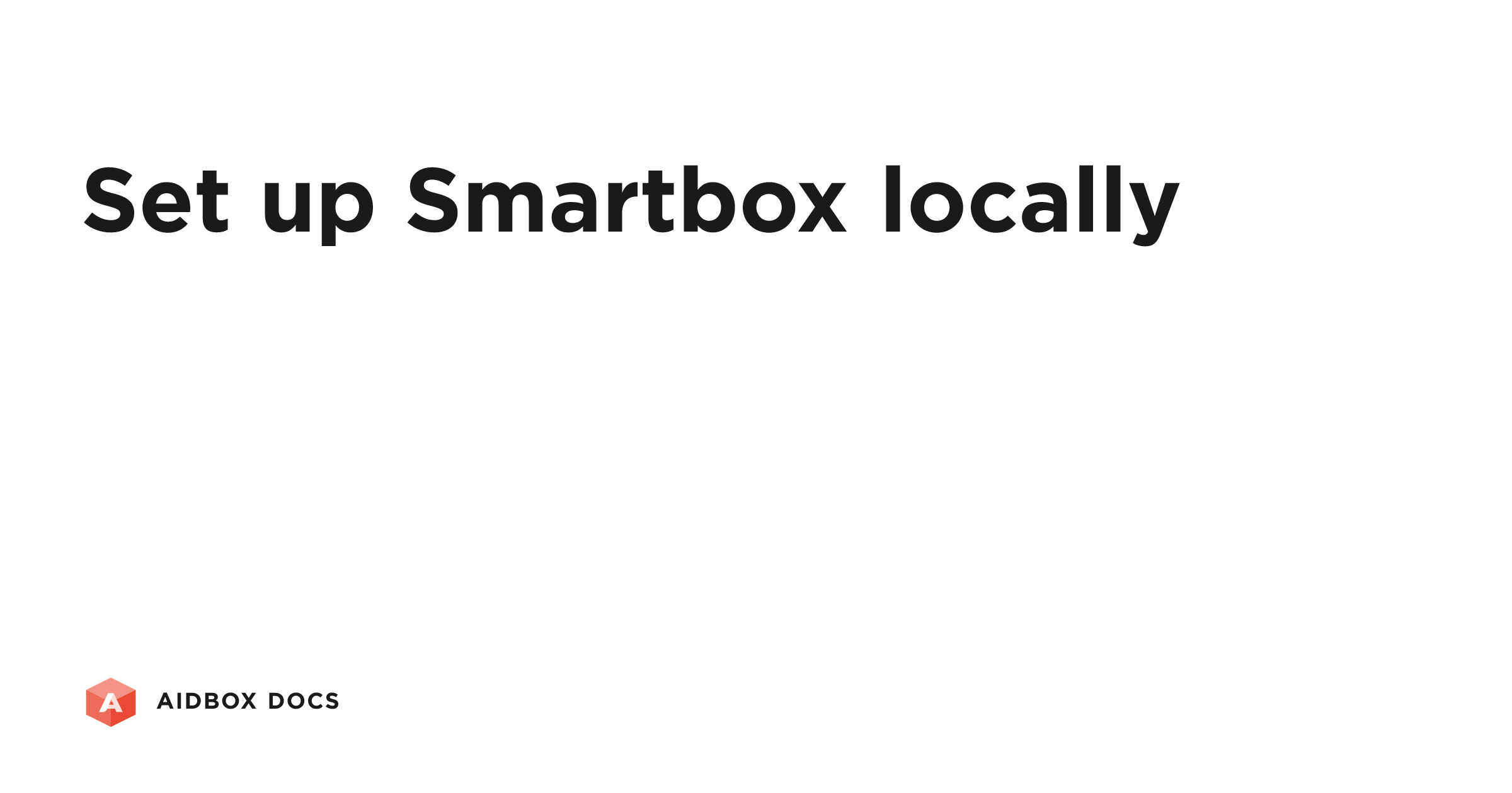 Set up Smartbox locally | Aidbox Docs