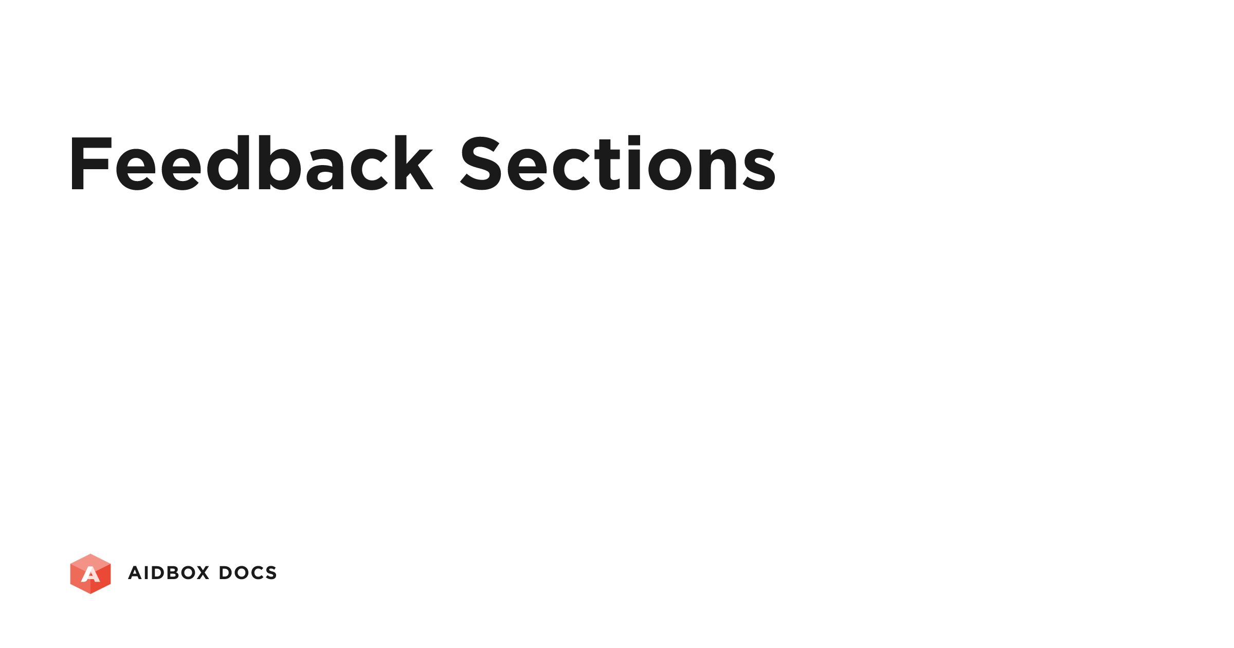 Feedback Sections | Aidbox Docs