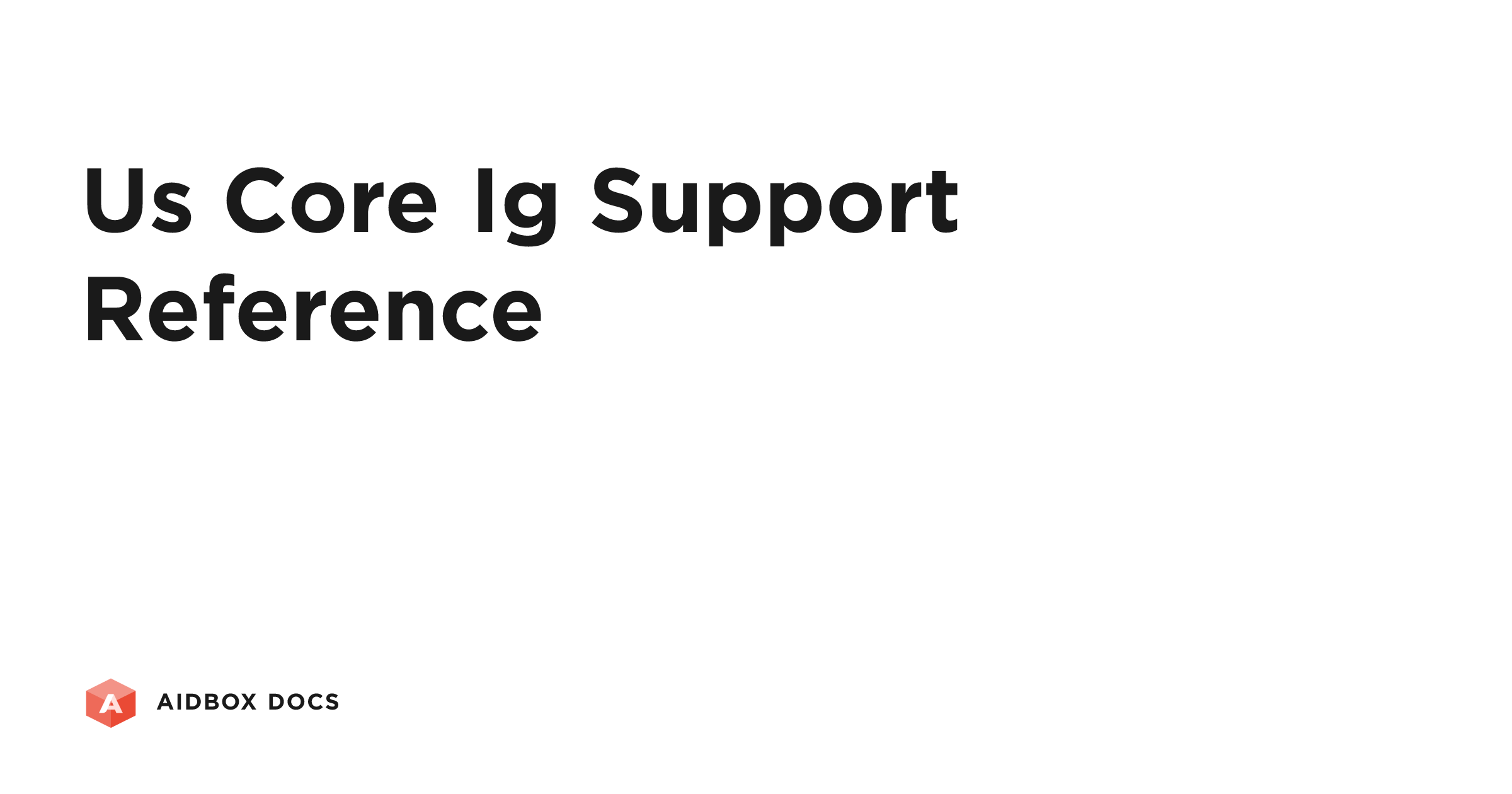 US Core IG Support Reference | Aidbox Docs