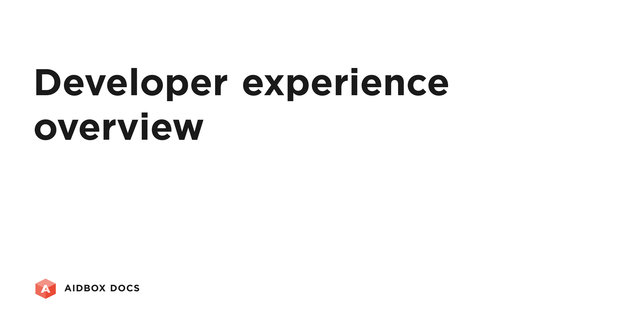 Developer experience overview | Aidbox Docs