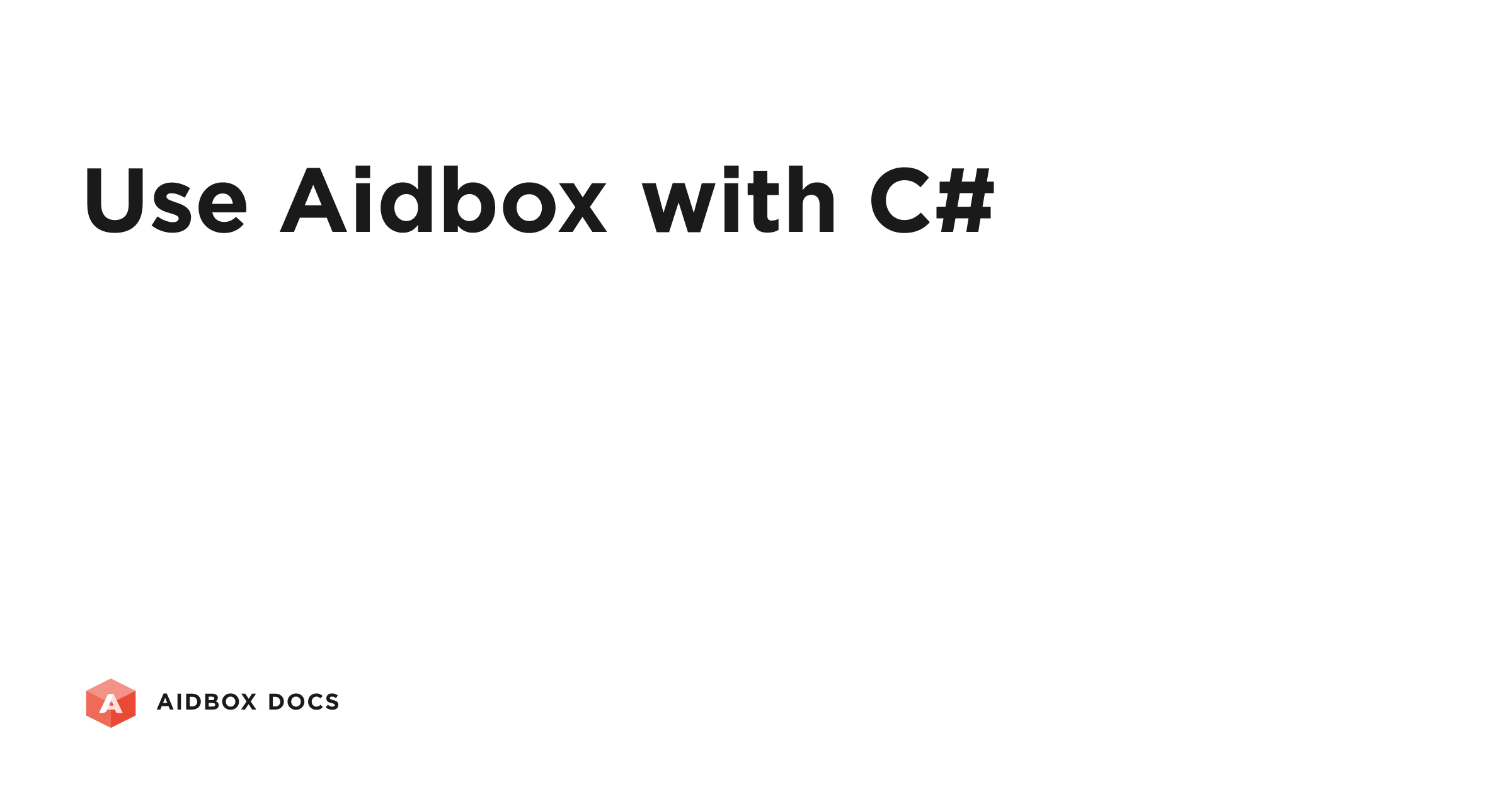 Use Aidbox with C# | Aidbox Docs