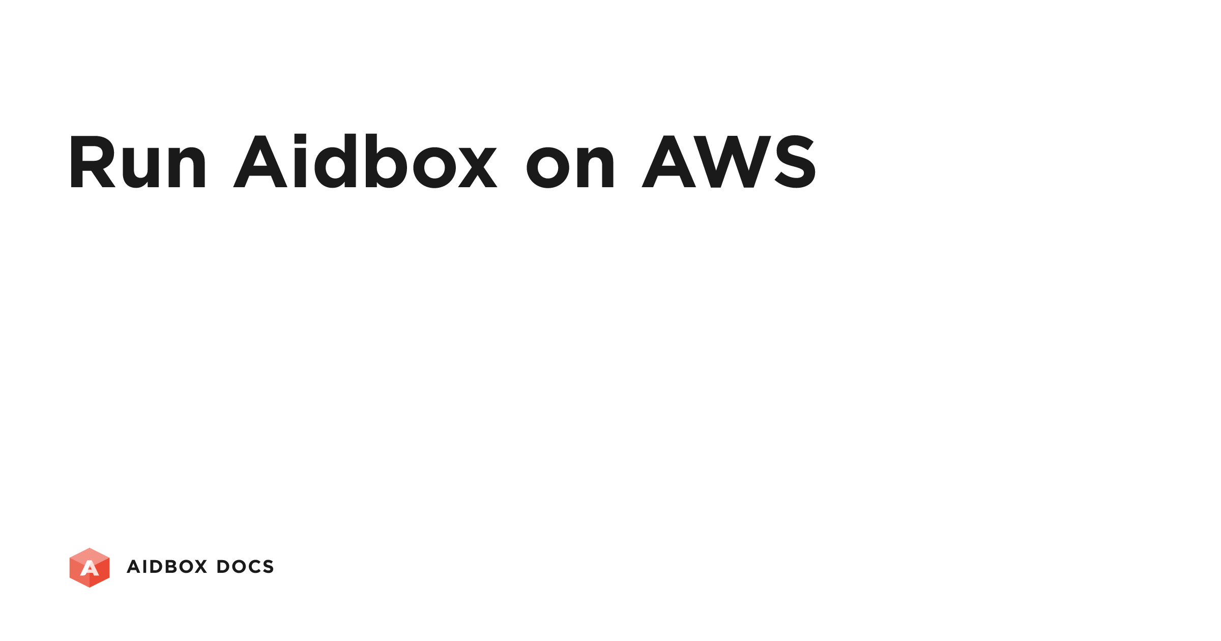 Run Aidbox on AWS | Aidbox Docs