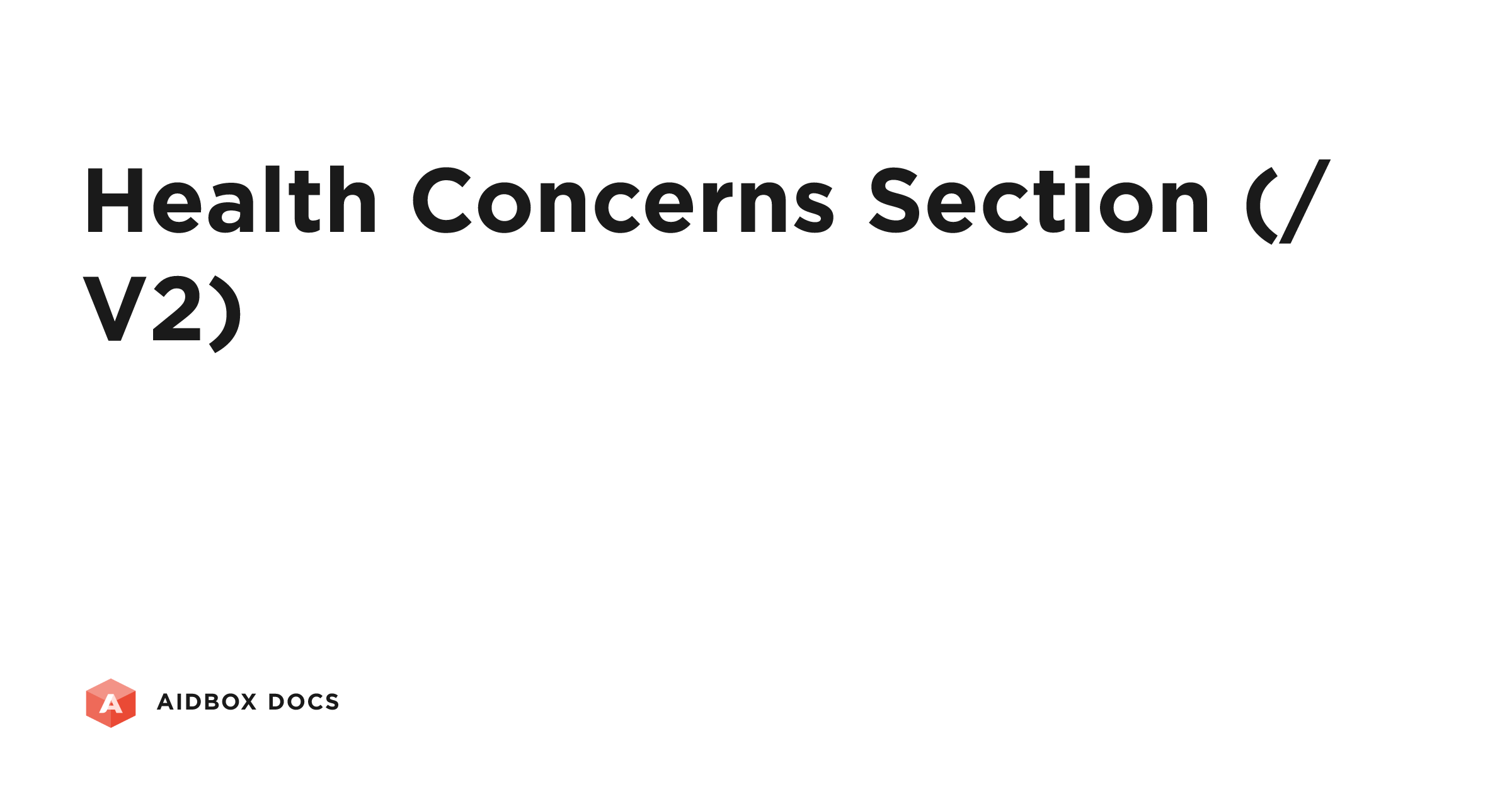 Health Concerns Section (/V2) | Aidbox Docs