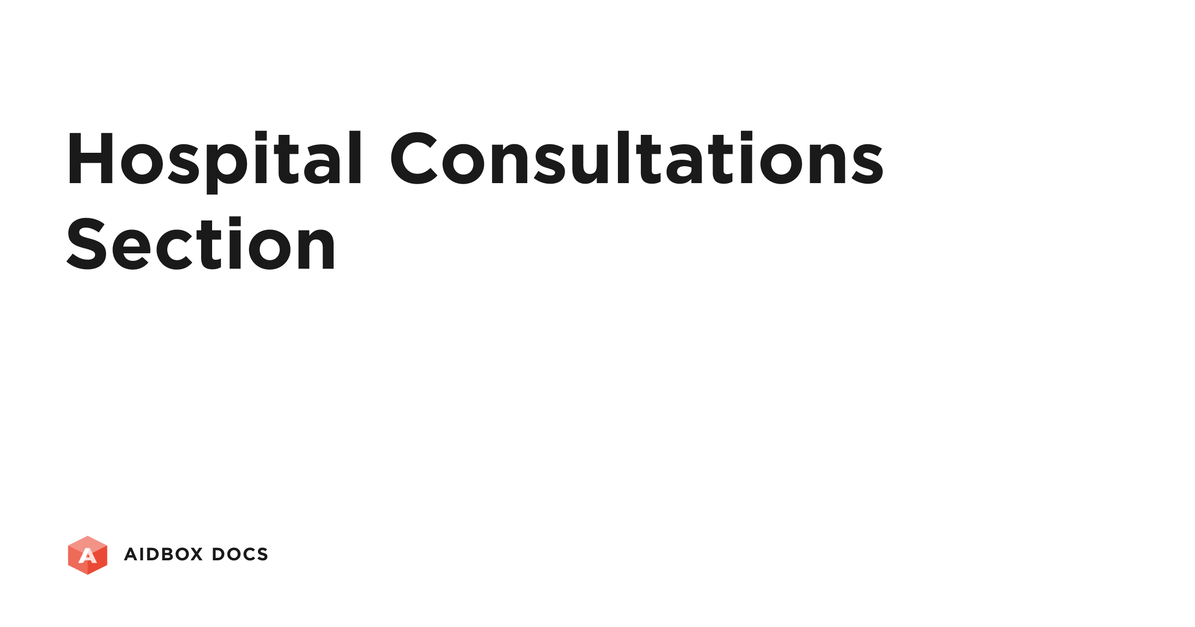 Hospital Consultations Section | Aidbox Docs