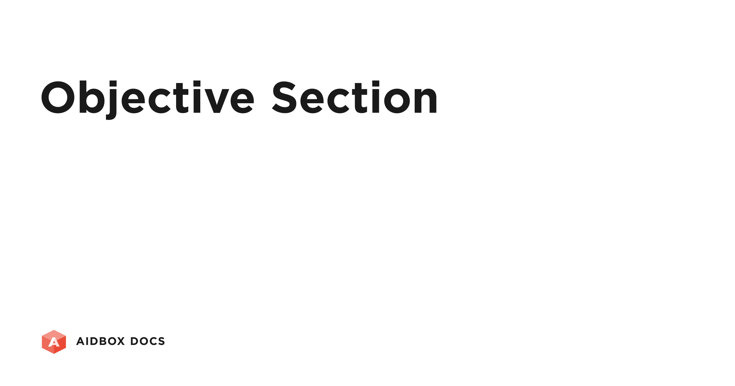 Objective Section | Aidbox Docs