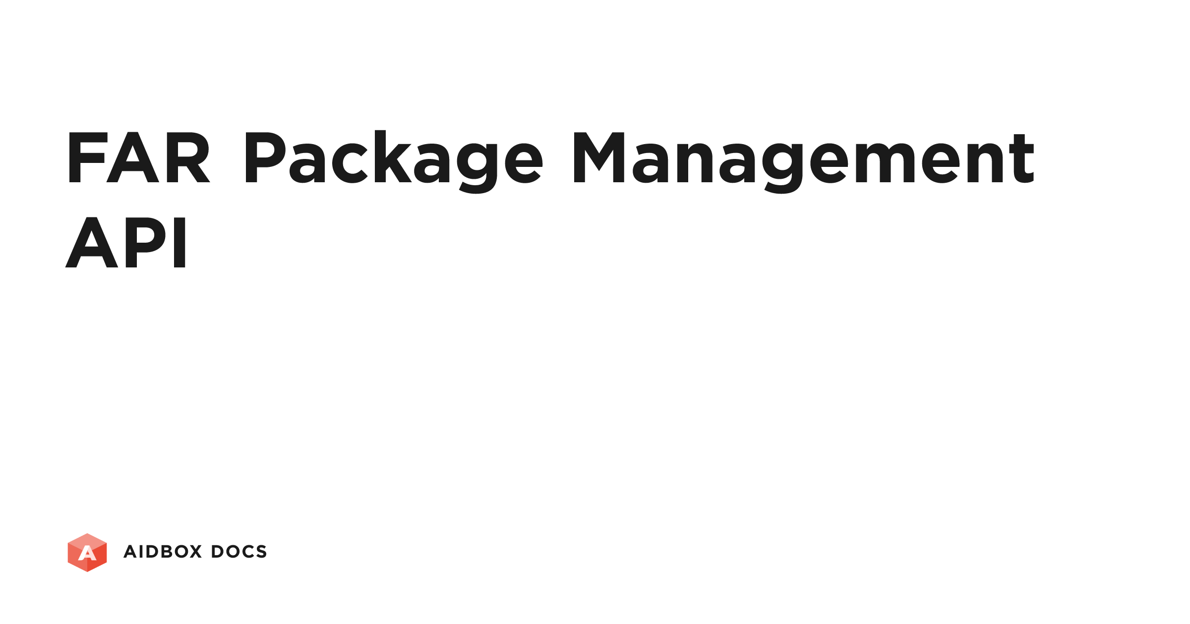 FAR Package Management API | Aidbox Docs