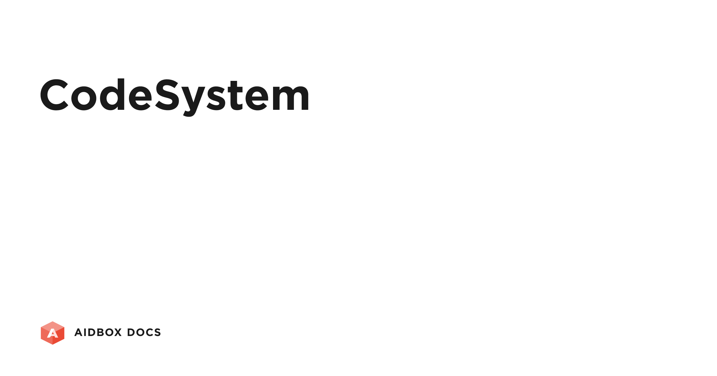 CodeSystem | Aidbox Docs