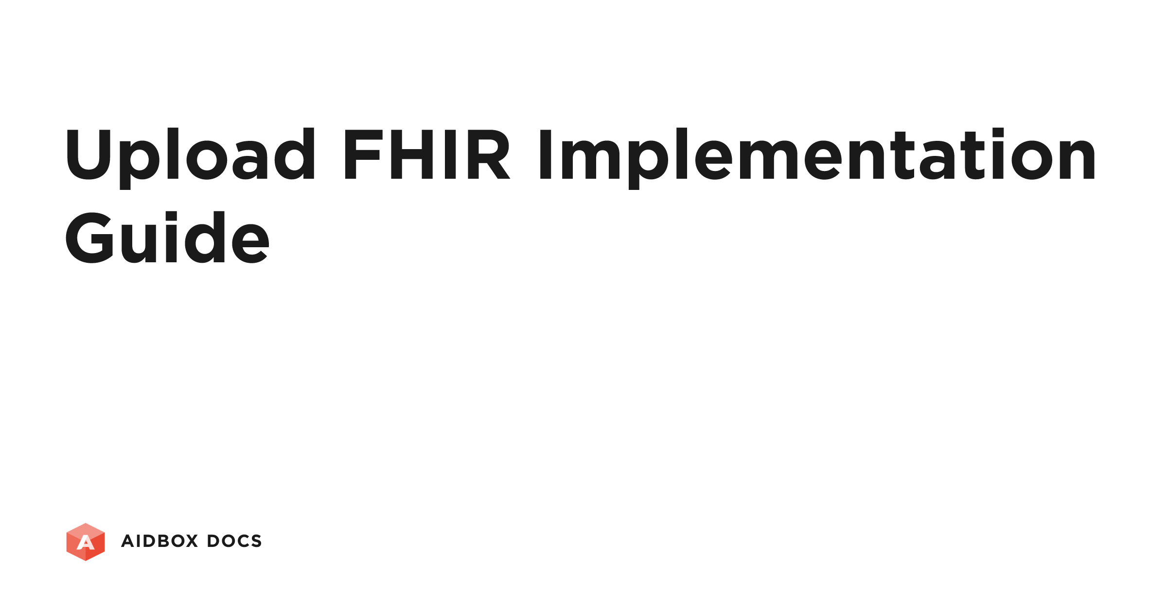 Upload FHIR Implementation Guide | Aidbox Docs