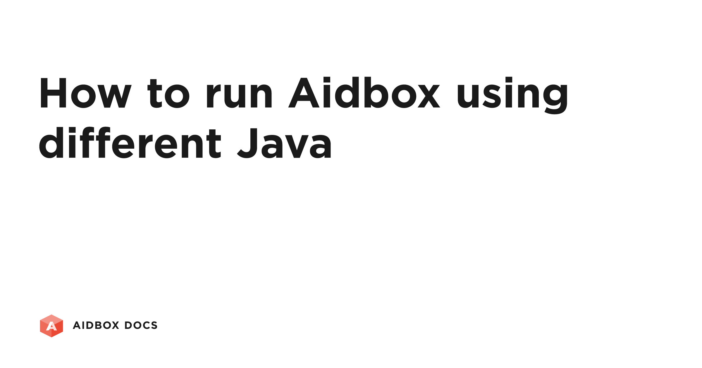 How to run Aidbox using different Java | Aidbox Docs