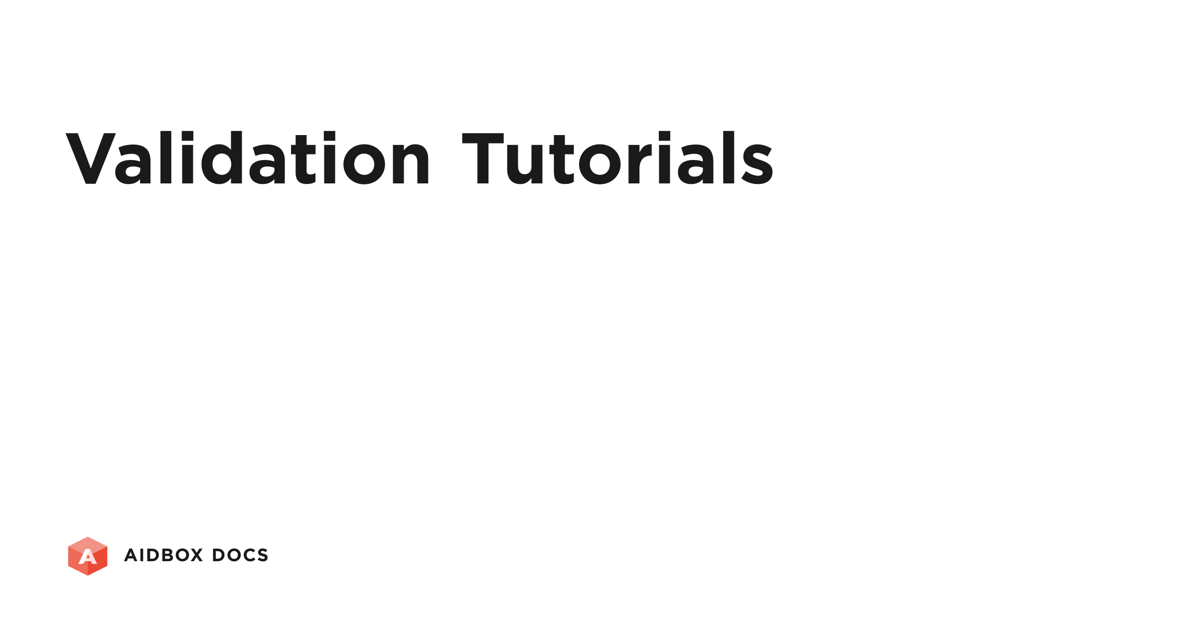 Validation Tutorials | Aidbox Docs