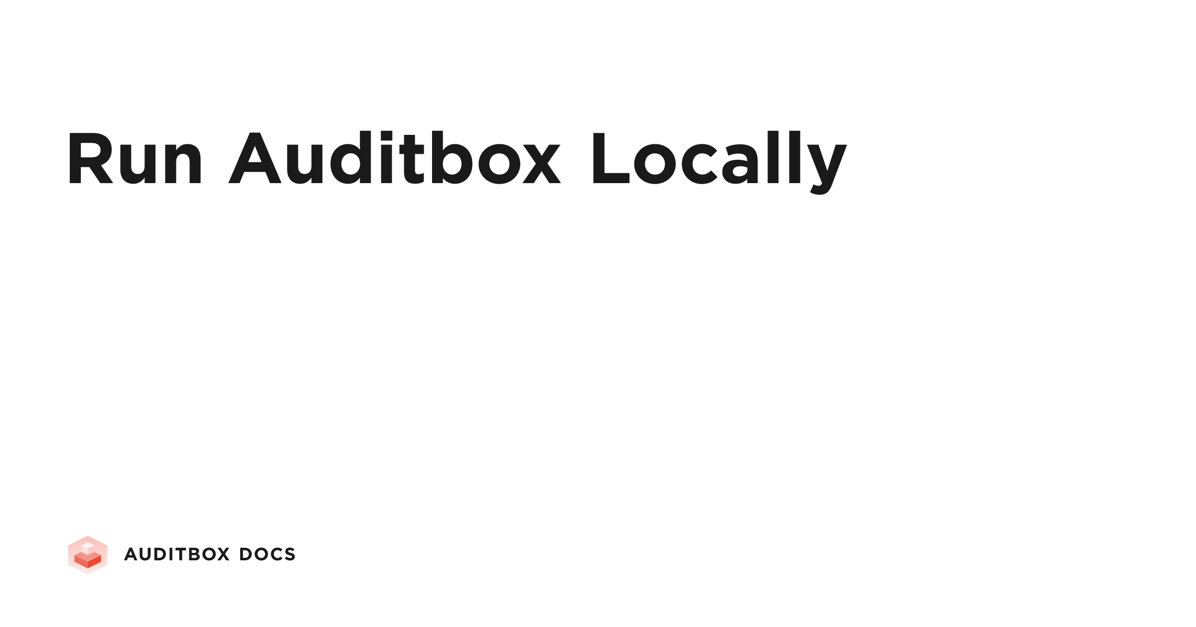 Run Auditbox Locally