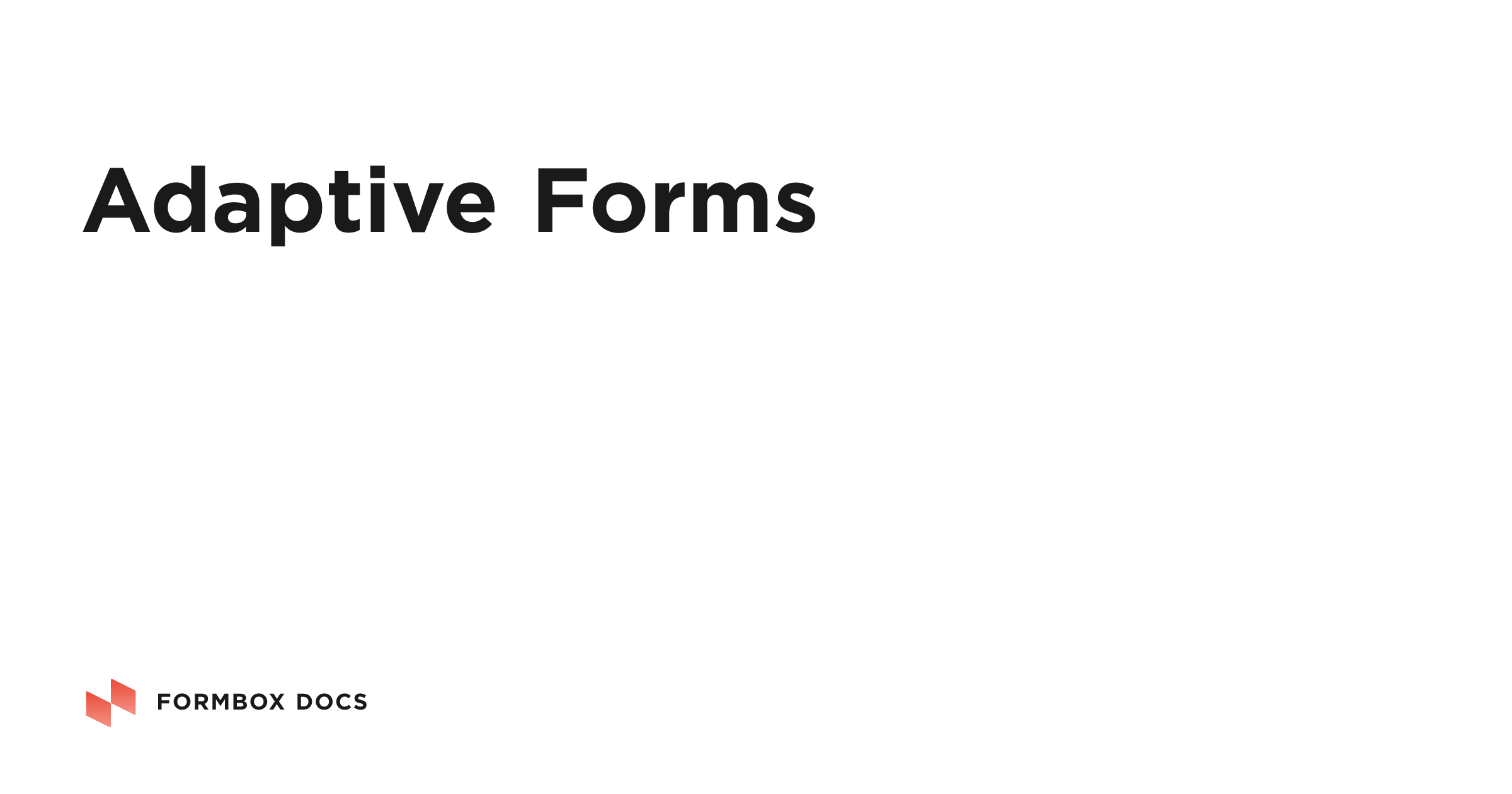 Adaptive Forms | Formbox Docs