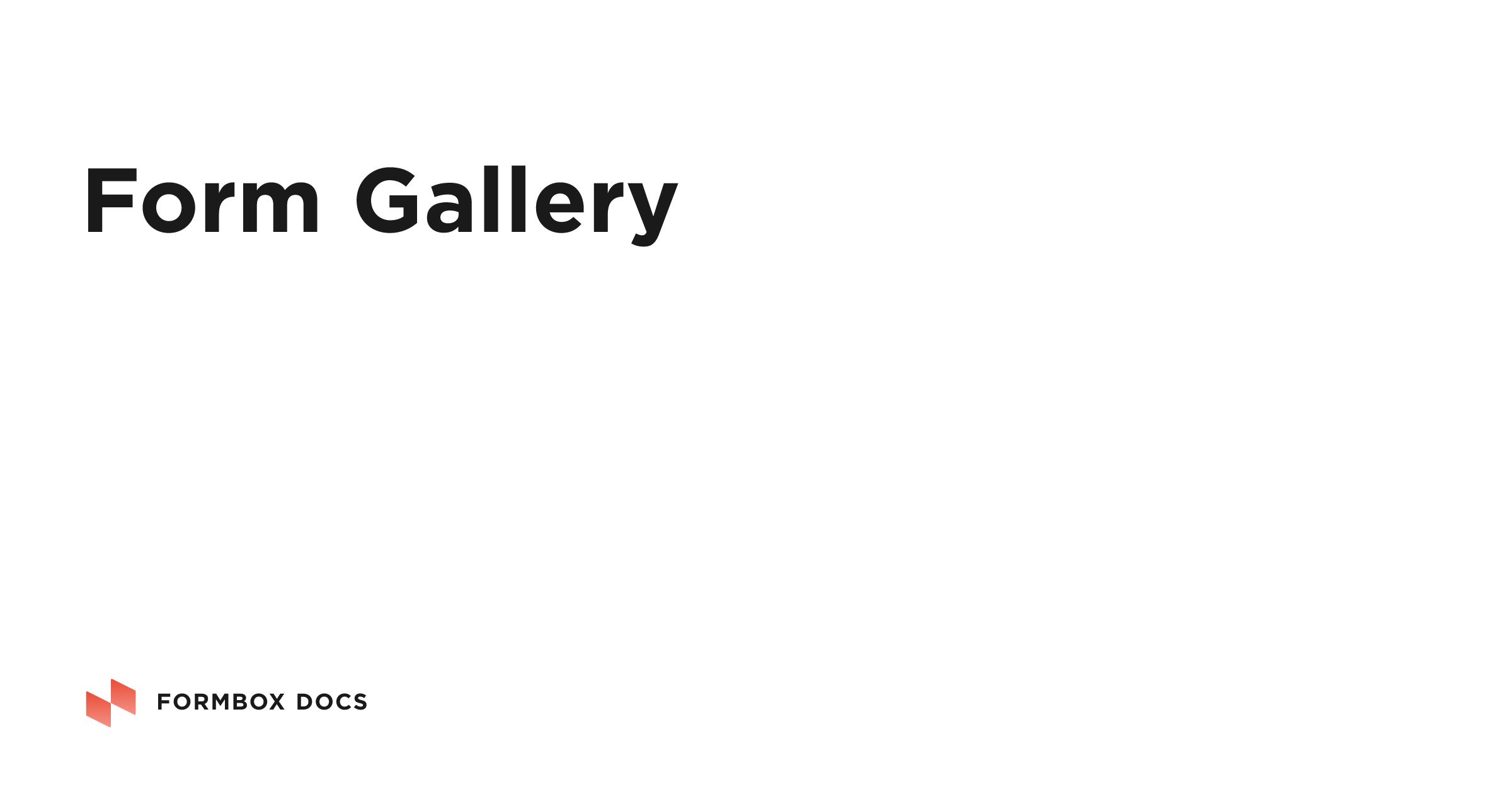 Form Gallery | Formbox Docs