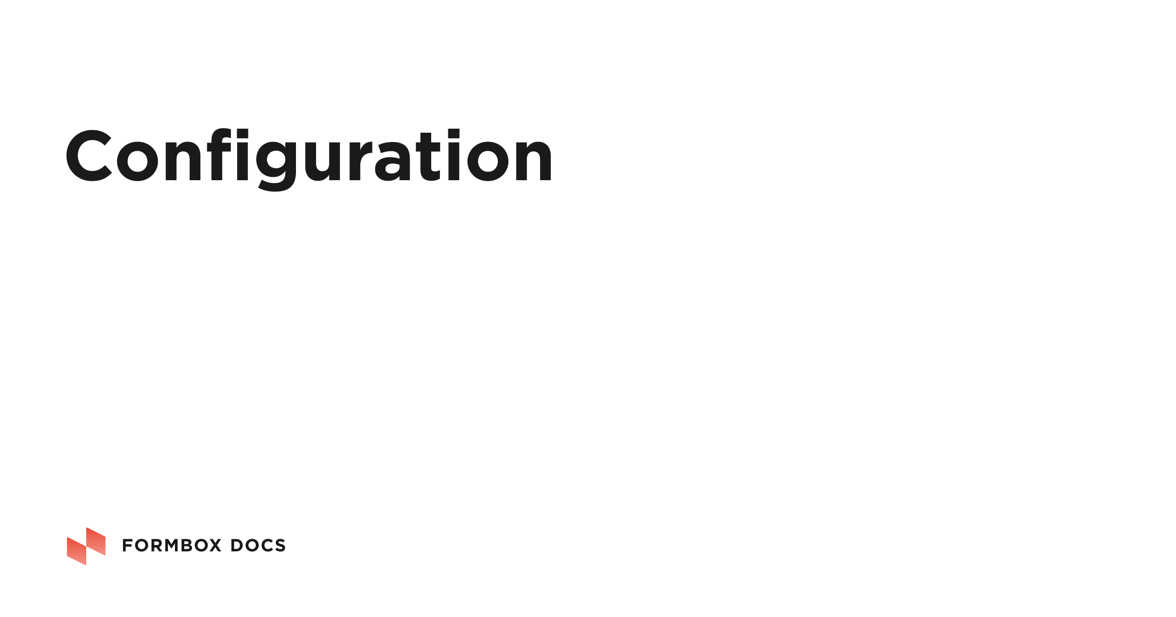 Configuration | Formbox Docs