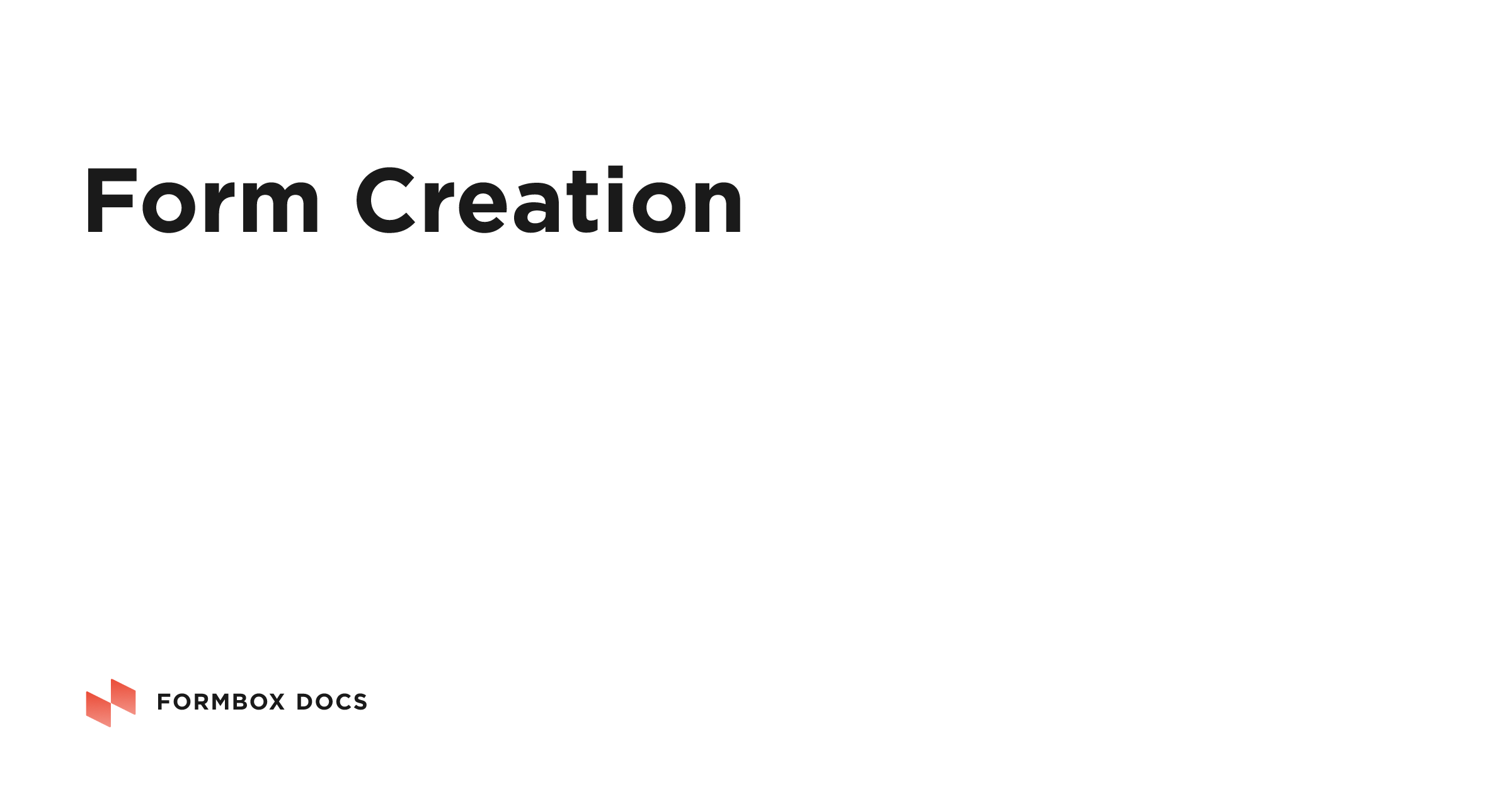 Form creation | Formbox Docs
