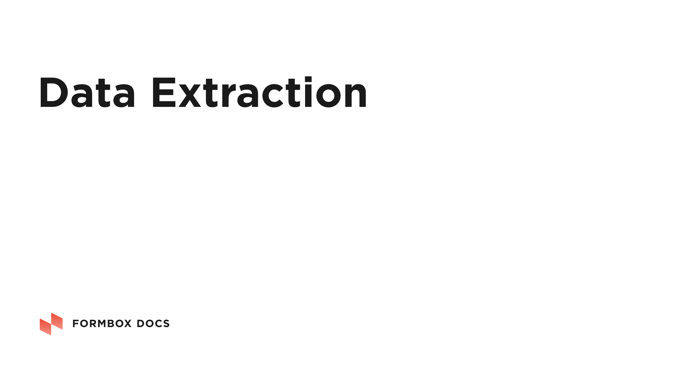Data Extraction | Formbox Docs