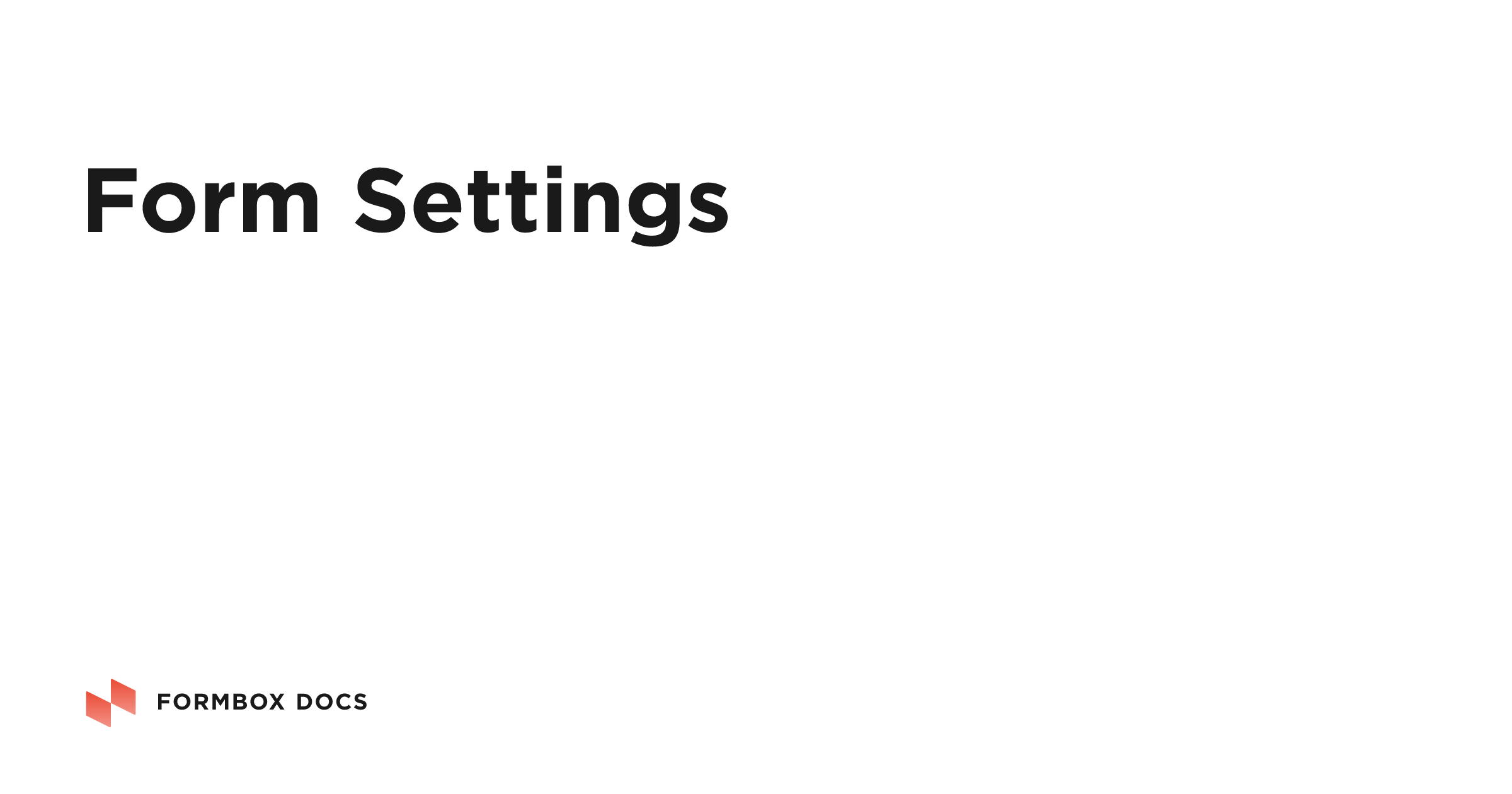 Form Settings | Formbox Docs
