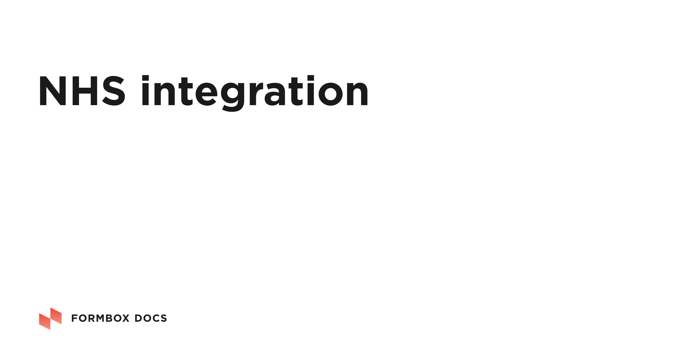NHS integration | Formbox Docs