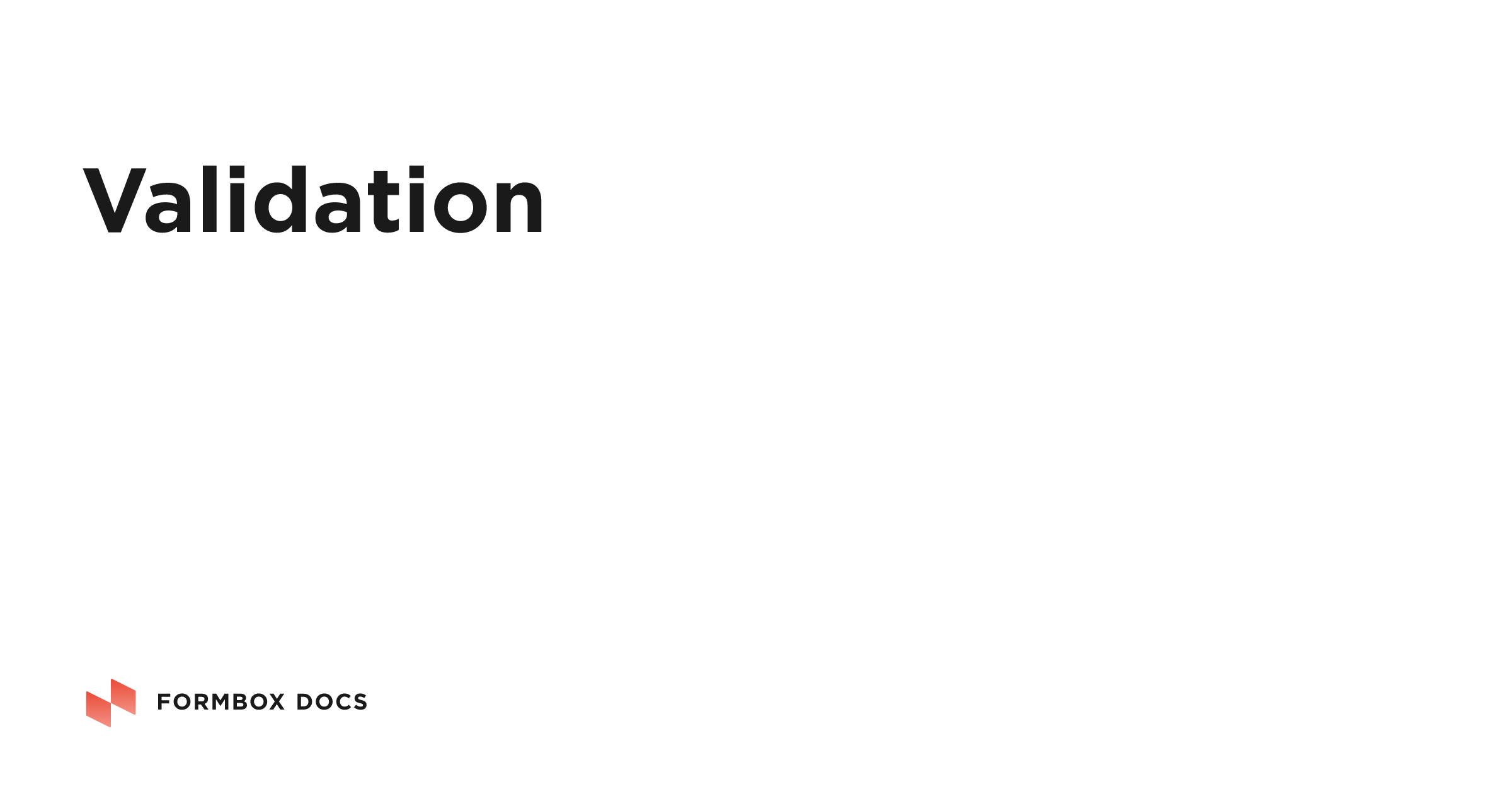 Validation | Formbox Docs