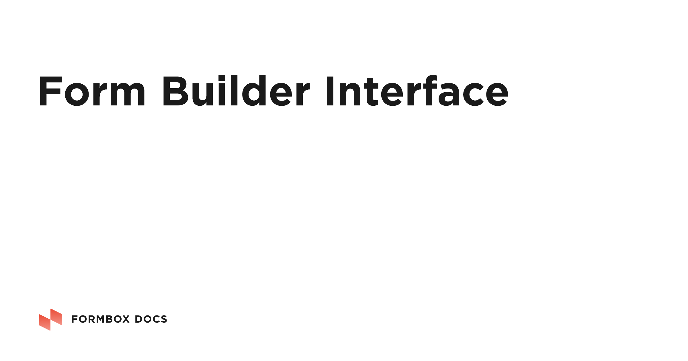 Form Builder Interface | Formbox Docs