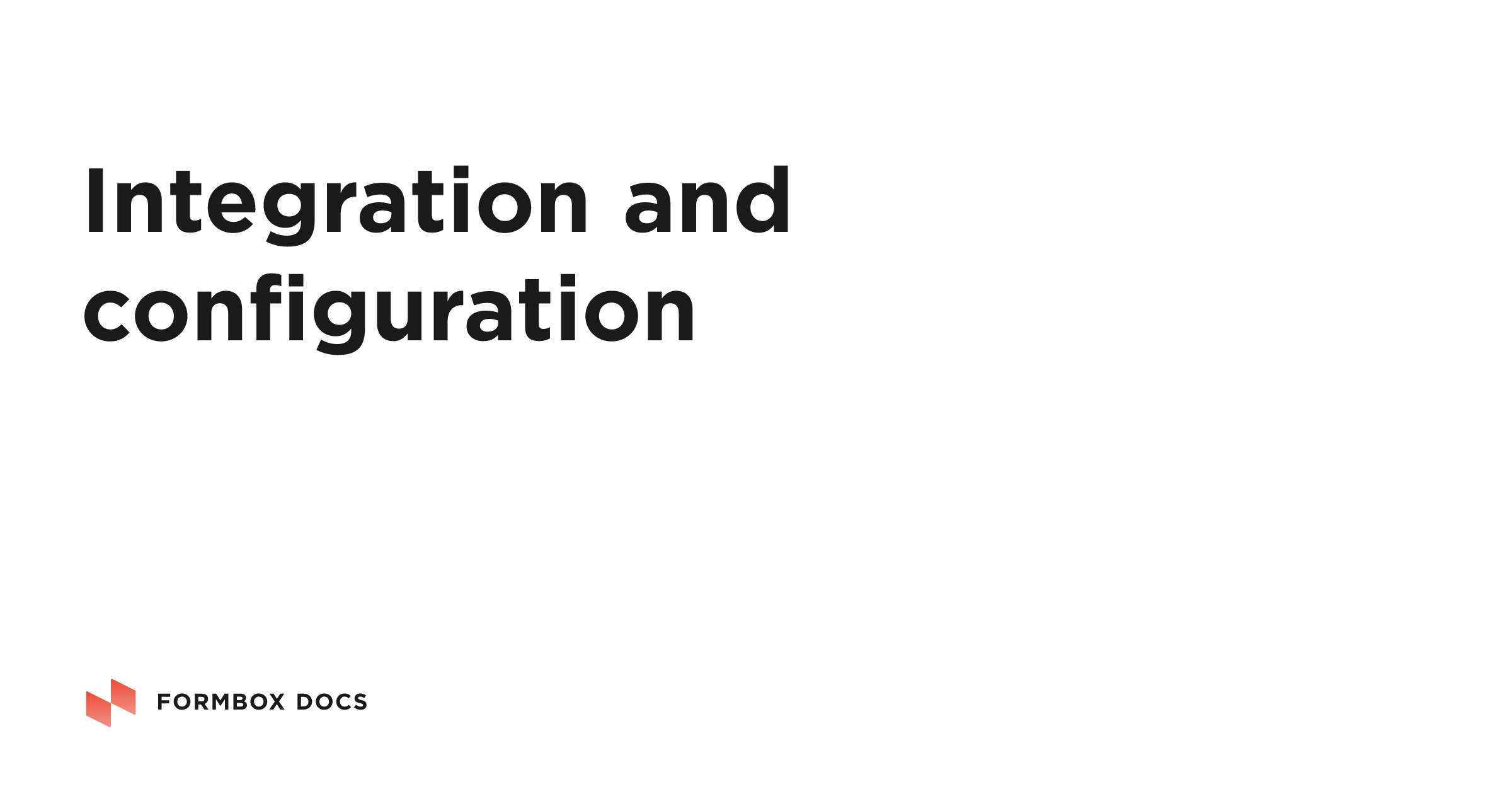Integration and configuration | Formbox Docs