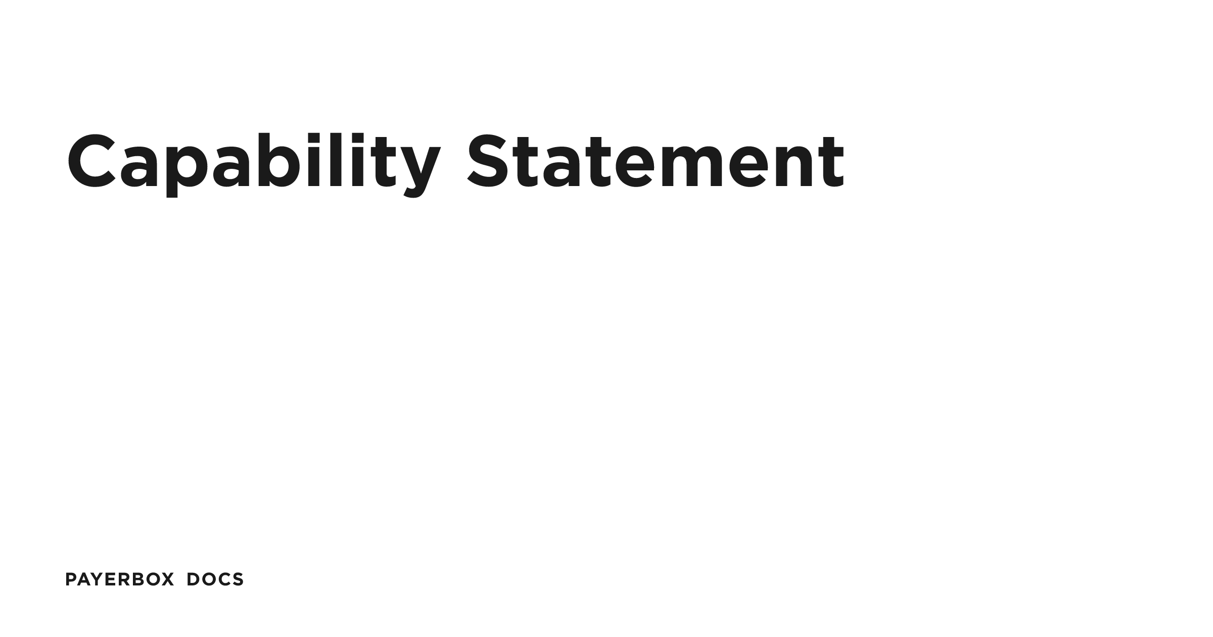 Capability Statement | Payerbox Docs