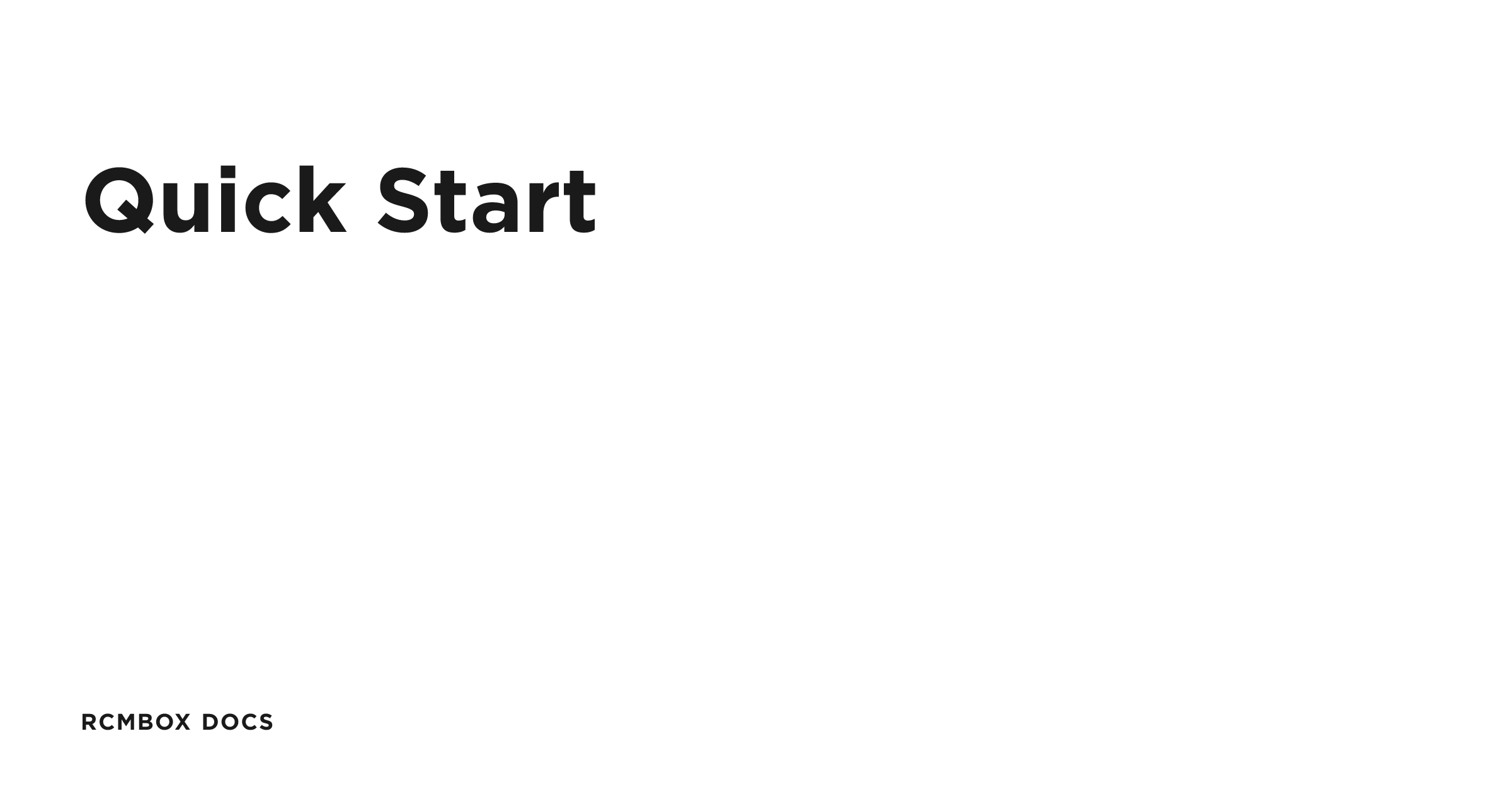 Quick Start | RCMbox Docs