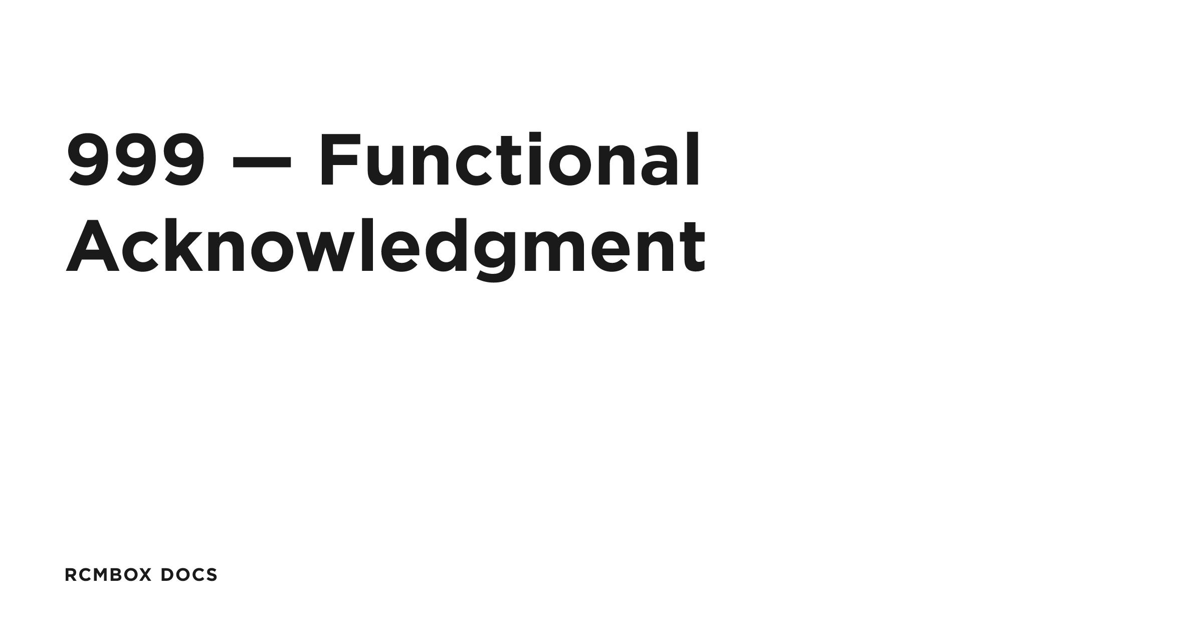 999 — Functional Acknowledgment | RCMbox Docs