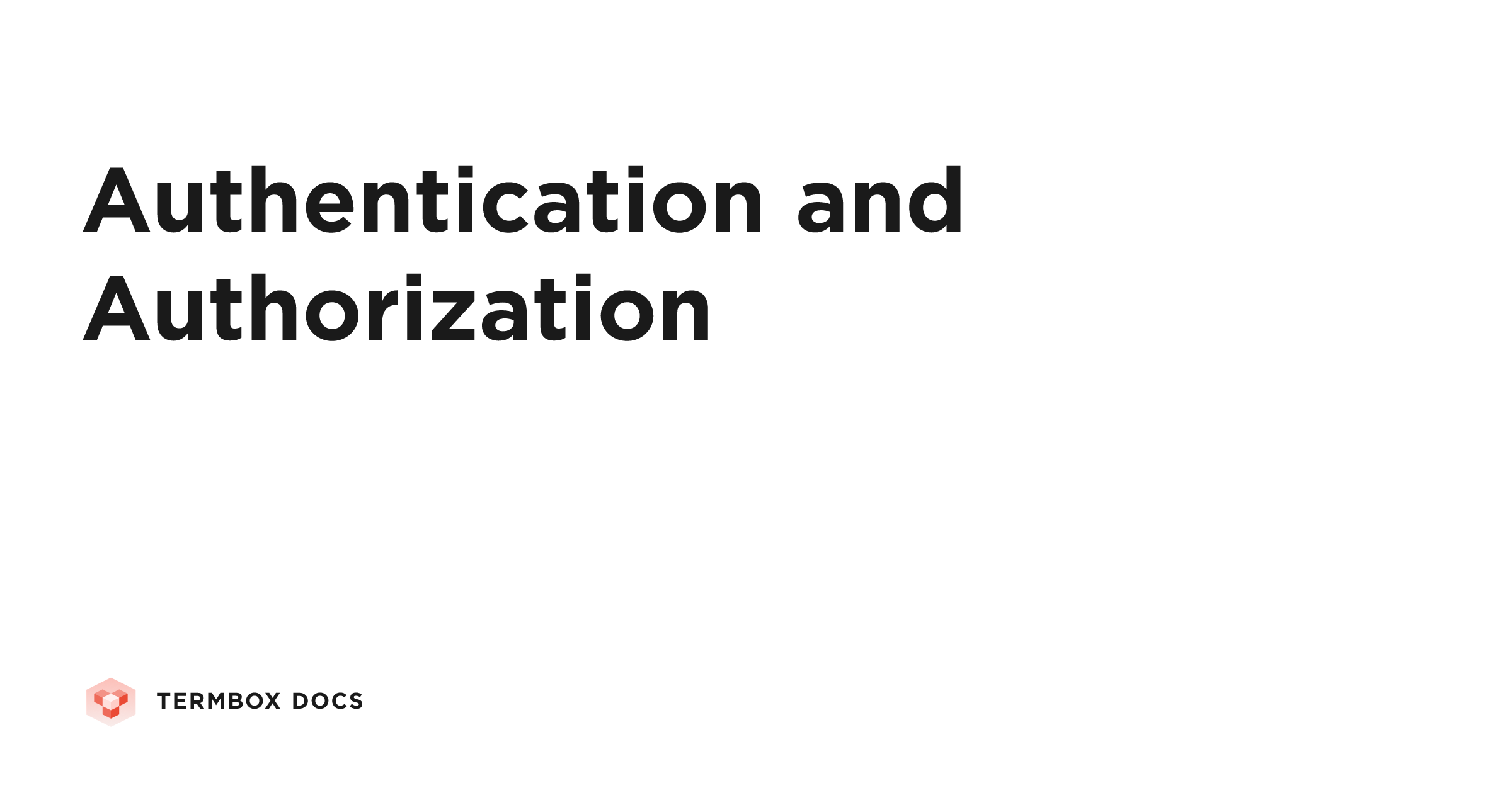 Authentication and Authorization | Termbox Docs