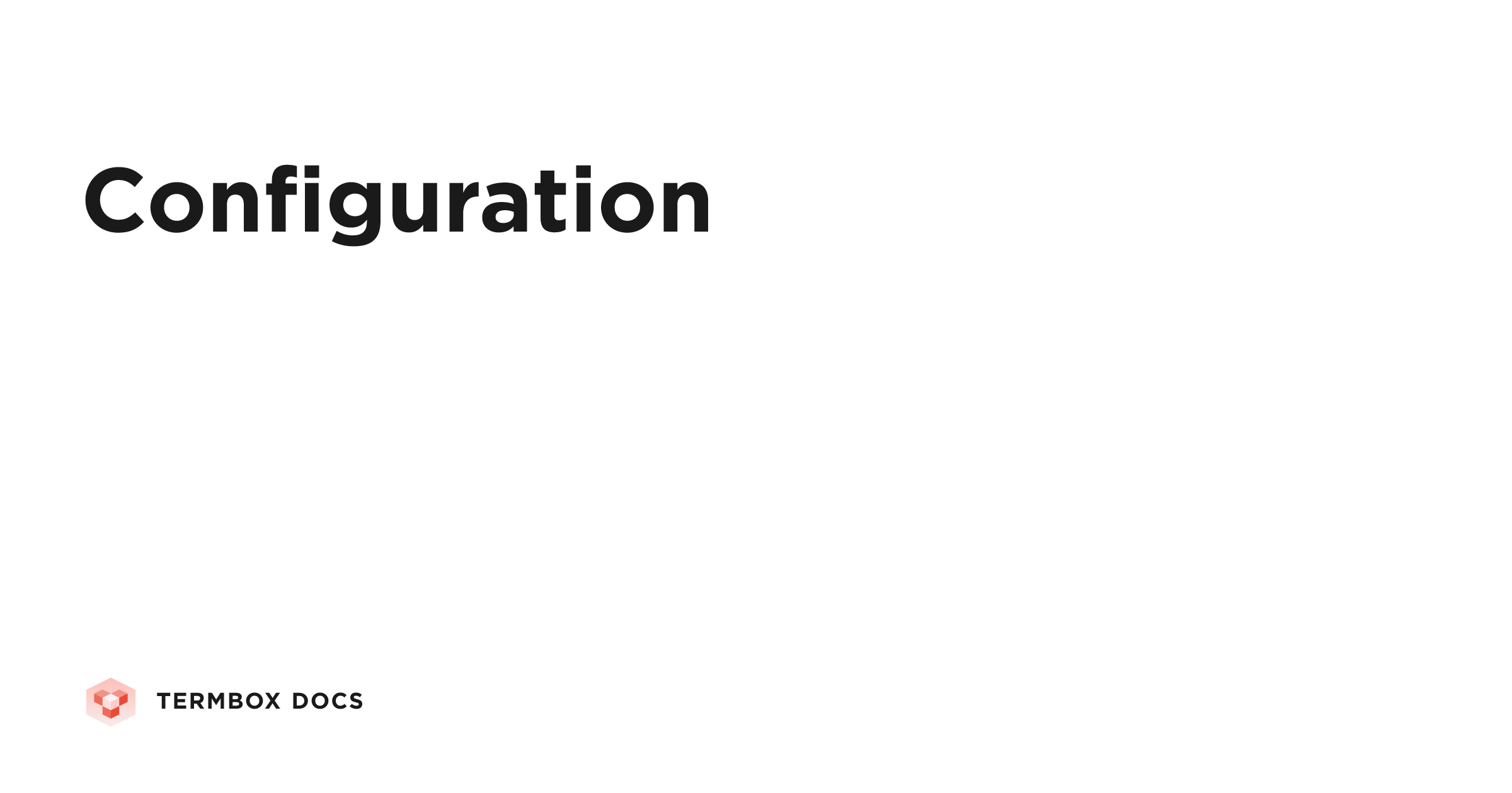 Configuration | Termbox Docs