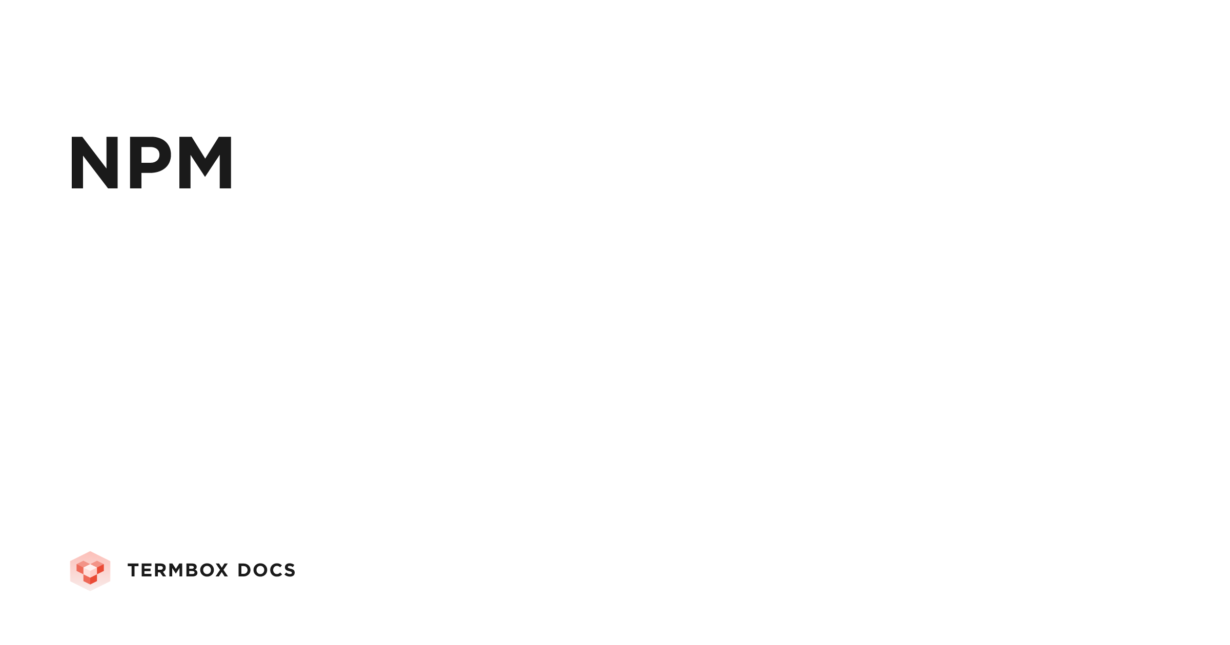 NPM | Termbox Docs